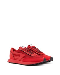 rote Leder niedrige Sneakers von Diesel