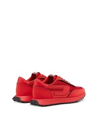 rote Leder niedrige Sneakers von Diesel