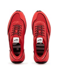 rote Leder niedrige Sneakers von Diesel