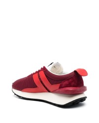 rote Leder niedrige Sneakers von Lanvin