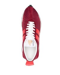 rote Leder niedrige Sneakers von Lanvin