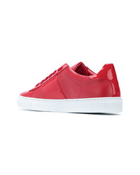 rote Leder niedrige Sneakers von Philipp Plein