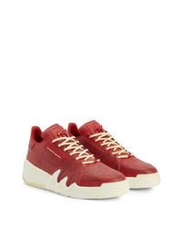 rote Leder niedrige Sneakers von Giuseppe Zanotti