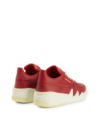 rote Leder niedrige Sneakers von Giuseppe Zanotti