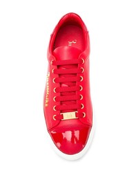 rote Leder niedrige Sneakers von Billionaire