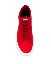 rote Leder niedrige Sneakers von Philipp Plein