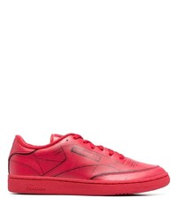 rote Leder niedrige Sneakers von Maison Margiela x Reebok