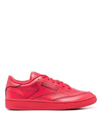 rote Leder niedrige Sneakers von Maison Margiela x Reebok