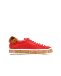 rote Leder niedrige Sneakers von Mr & Mrs Italy