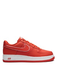 rote Leder niedrige Sneakers von Nike