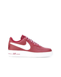 rote Leder niedrige Sneakers von Nike