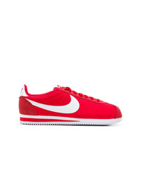 rote Leder niedrige Sneakers von Nike