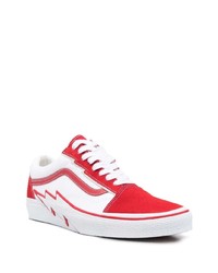 rote Leder niedrige Sneakers von Vans