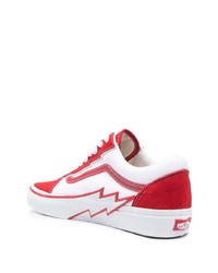 rote Leder niedrige Sneakers von Vans