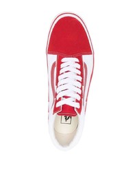 rote Leder niedrige Sneakers von Vans