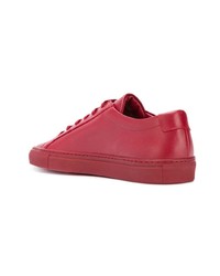 rote Leder niedrige Sneakers von Common Projects