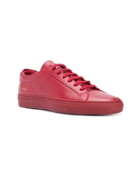 rote Leder niedrige Sneakers von Common Projects