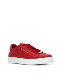 rote Leder niedrige Sneakers von Philipp Plein