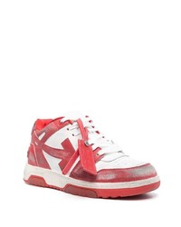 rote Leder niedrige Sneakers von Off-White