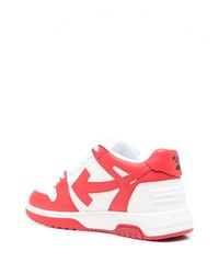 rote Leder niedrige Sneakers von Off-White