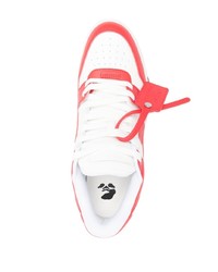 rote Leder niedrige Sneakers von Off-White