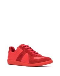 rote Leder niedrige Sneakers von Maison Margiela