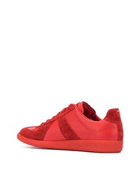 rote Leder niedrige Sneakers von Maison Margiela