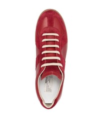 rote Leder niedrige Sneakers von Maison Margiela