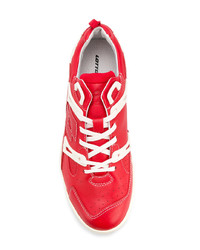 rote Leder niedrige Sneakers von Damir Doma