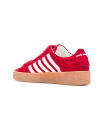 rote Leder niedrige Sneakers von DSQUARED2