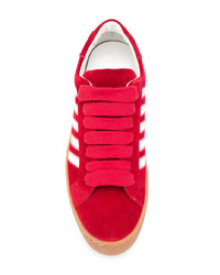 rote Leder niedrige Sneakers von DSQUARED2