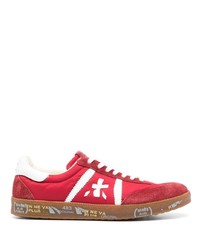 rote Leder niedrige Sneakers von Premiata