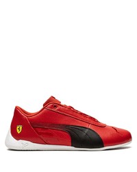 rote Leder niedrige Sneakers von Puma