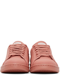 rote Leder niedrige Sneakers von Adidas By Raf Simons