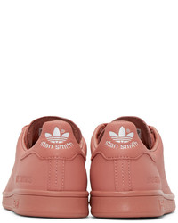 rote Leder niedrige Sneakers von Adidas By Raf Simons