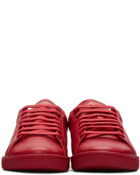 rote Leder niedrige Sneakers von Saint Laurent