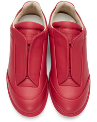 rote Leder niedrige Sneakers von Maison Margiela