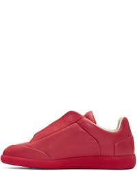 rote Leder niedrige Sneakers von Maison Margiela