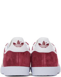 rote Leder niedrige Sneakers von adidas Originals