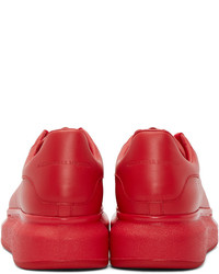 rote Leder niedrige Sneakers von Alexander McQueen