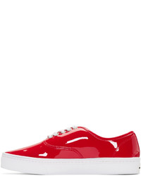 rote Leder niedrige Sneakers von Junya Watanabe