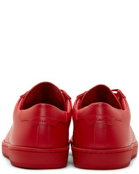 rote Leder niedrige Sneakers von Saint Laurent