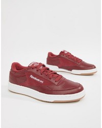 rote Leder niedrige Sneakers von Reebok