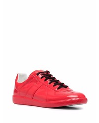 rote Leder niedrige Sneakers von Maison Margiela