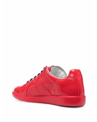 rote Leder niedrige Sneakers von Maison Margiela