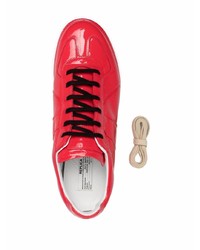 rote Leder niedrige Sneakers von Maison Margiela