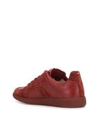 rote Leder niedrige Sneakers von Maison Margiela