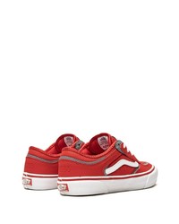 rote Leder niedrige Sneakers von Vans