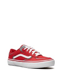 rote Leder niedrige Sneakers von Vans