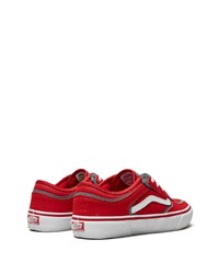 rote Leder niedrige Sneakers von Vans